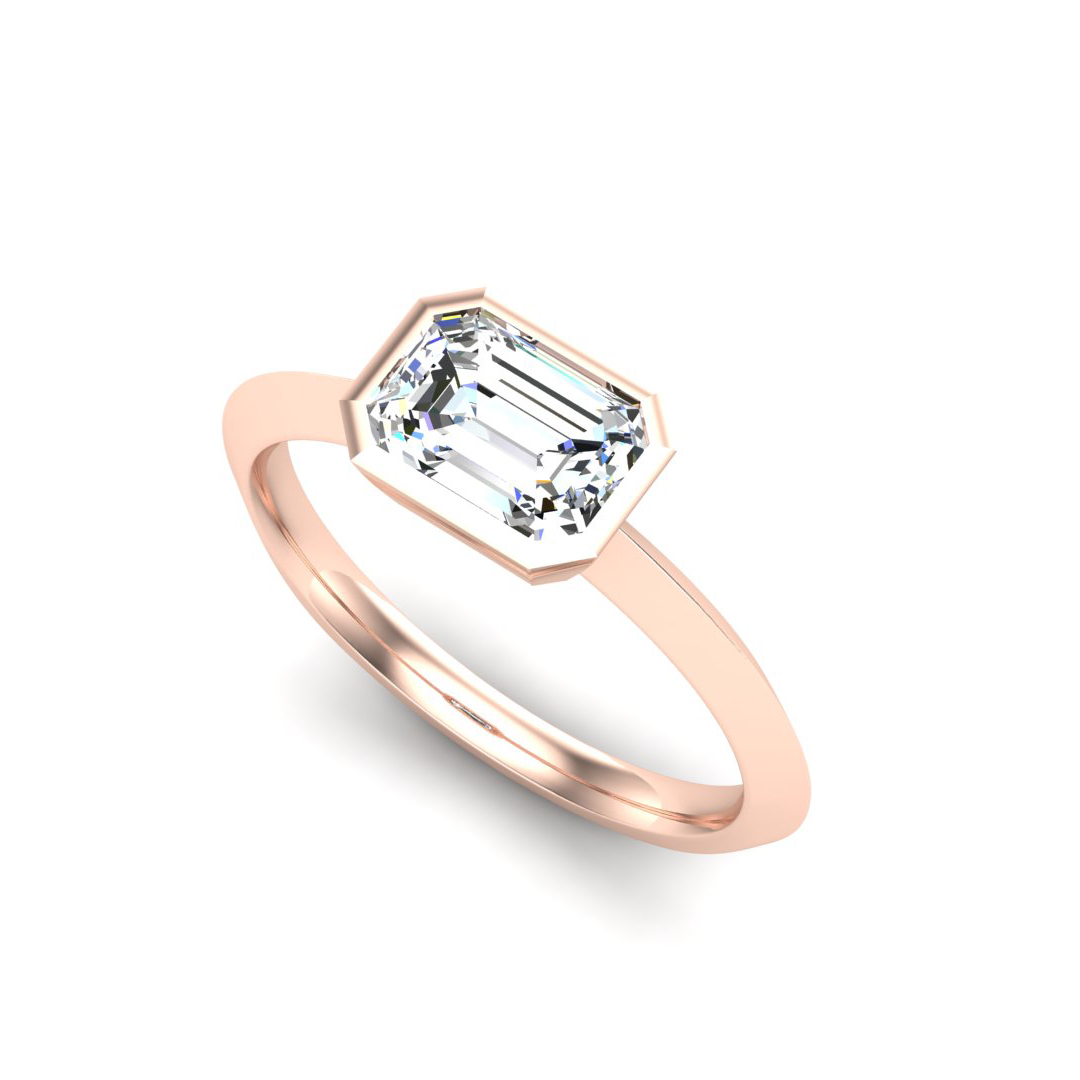 Arya Bezel East West Solitaire Engagement Ring